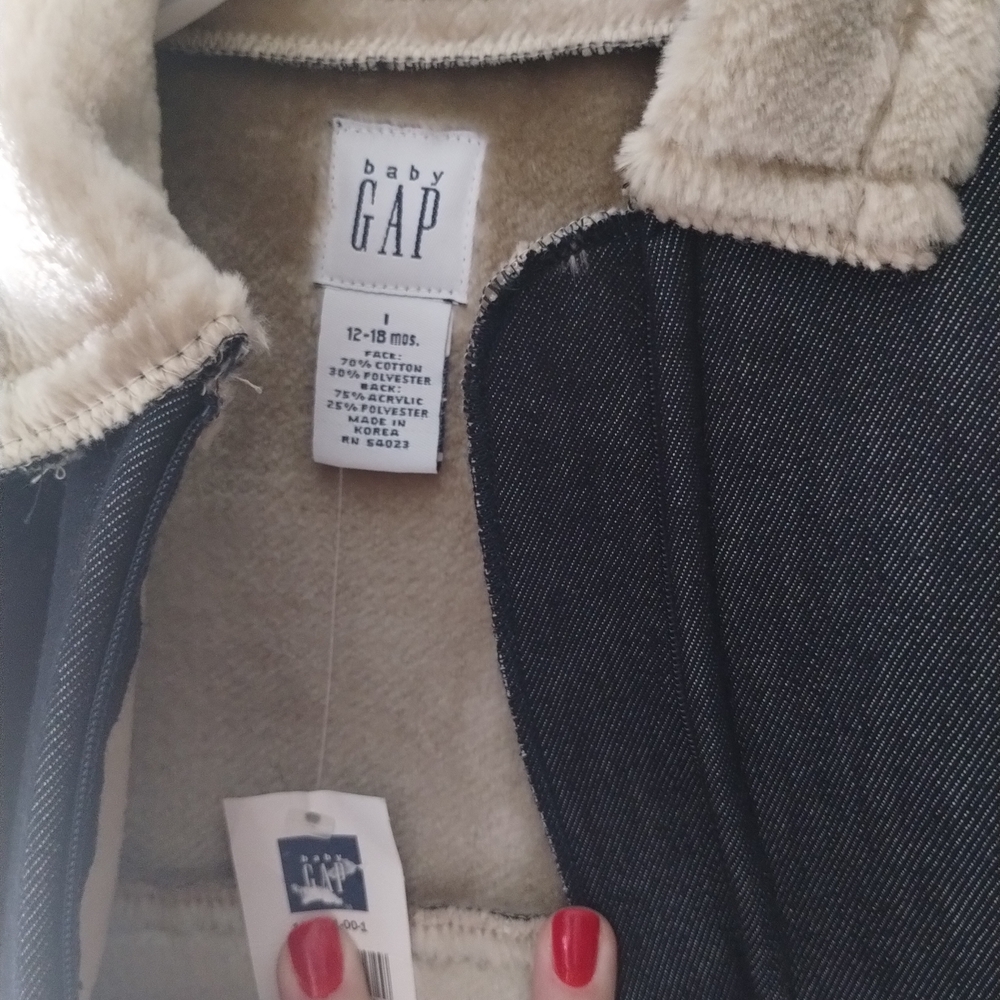 GAP Baby Jean Jacket with Cream Fleece Lining